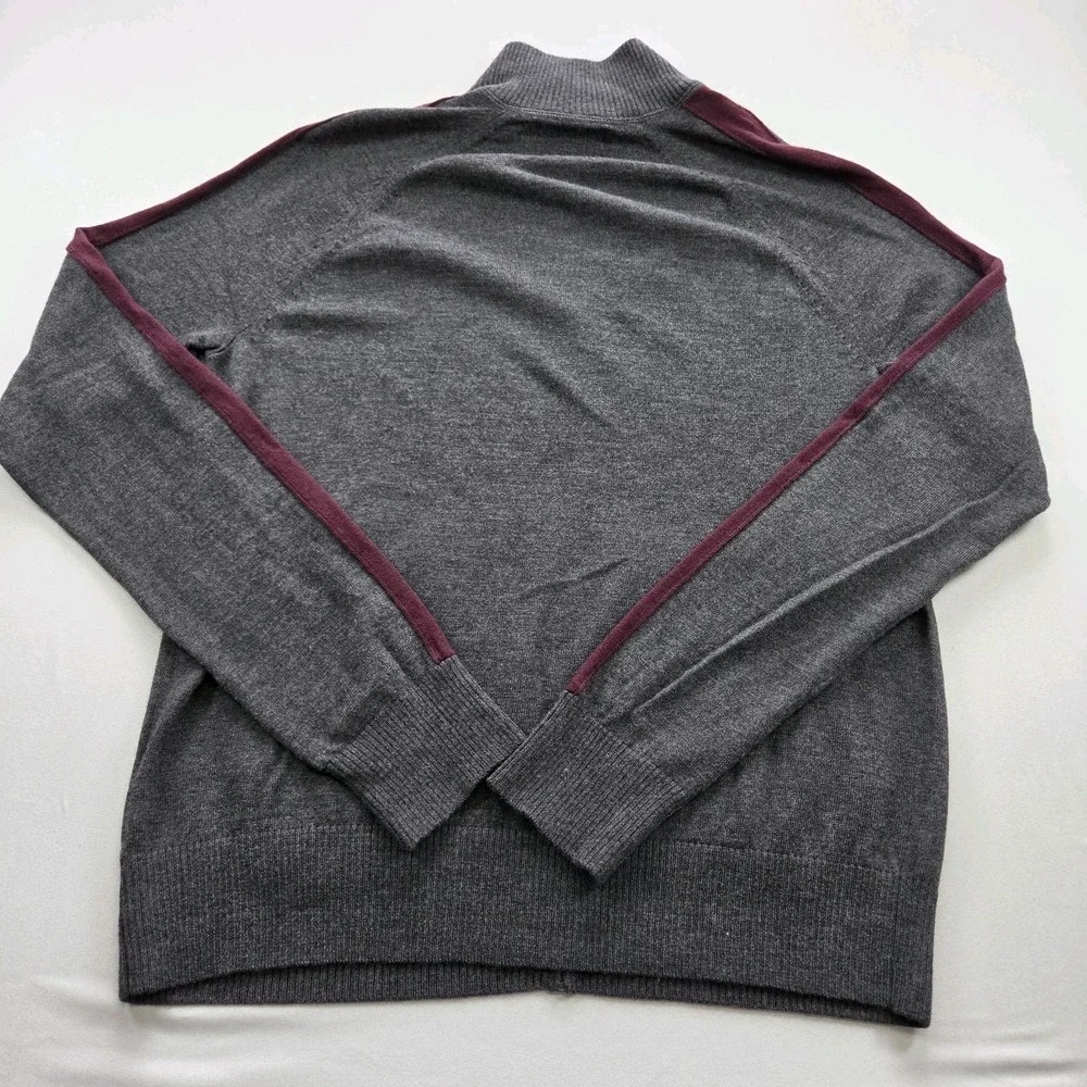 Banana Republic Extra Fine Merino Wool Full Zip Sweater Gray Men's Medium